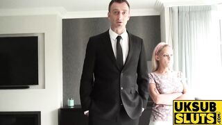 UKSubSluts.com - Big titted blonde Loulou's fat cock gobbling session