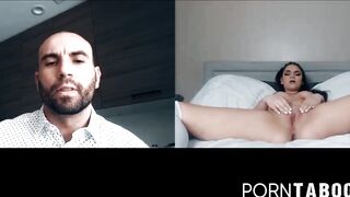 PornTaboos.com - Sexy Athena Faris' webcam pussy play teases her bald stud captive