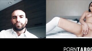 PornTaboos.com - Sexy Athena Faris' webcam pussy play teases her bald stud captive