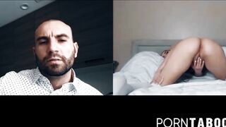 PornTaboos.com - Sexy Athena Faris' webcam pussy play teases her bald stud captive