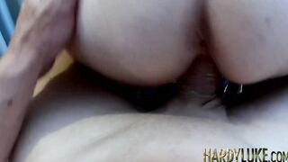 Pink cutie Mellissa Honey reverse cowgirl banged after BJ