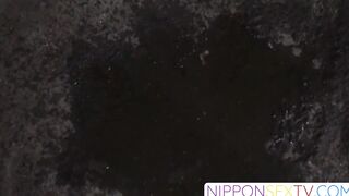 NipponSexTV.com - Hairy Japanese exhibitionist pisses on hidden voyeur cam