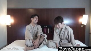 BoyzJapan.com - Sexy Asian guy sucks cock before anal fucking lover