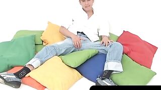 OTBXXX.com - Cute Miguel dreams of giant dicks while stroking his lonely dick until h