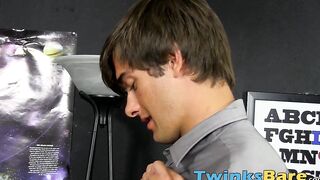 Horny blond teenage homosexual gets spanked and fucked
