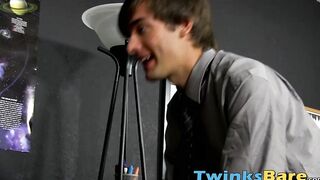Horny blond teenage homosexual gets spanked and fucked