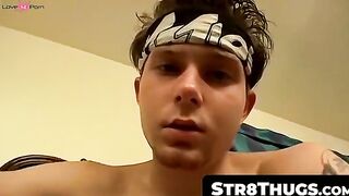 Str8Thugs.com - Thug Billy working out a load of hot jizz out of his cock in solo ses
