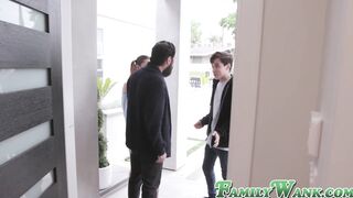 Petite teen Lily Glee sucks stepdads cock for sticky facial