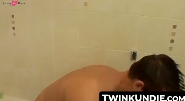 TwinkUndie.com - Sexy twink Cristian's undie bath jerk off and cum blast