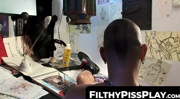 FilthyPissPlay.com - Freak's asshole ravaged by giant fist elbow deep in nasty play