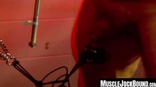 MuscleJockBound.com - Muscular men helplessly bound together, their bulging muscles g