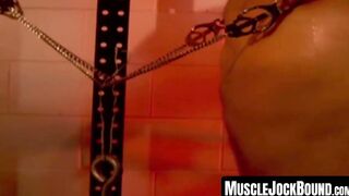 MuscleJockBound.com - Muscular men helplessly bound together, their bulging muscles g