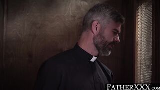 FatherXXX.com - Mature priest of the cloth fucks a young confessor's ass raw and with