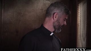 FatherXXX.com - Mature priest of the cloth fucks a young confessor's ass raw and with