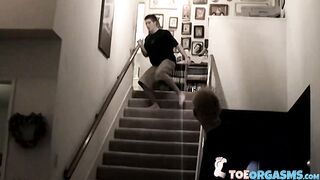 Straight guys Evan Heinze and Ian Madrox put on a little sexy foot show
