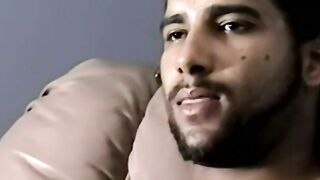 Bearded dude with hair on chest jerks off in amateur video