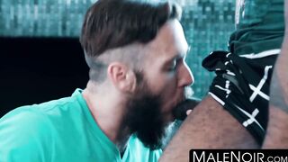 MaleNoir.com - Four ebony studs fuck their hairy lovers hard in wild interracial orgy