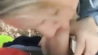 Blonde Amateur Sucks Dick Outdoors