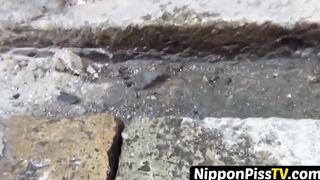 NipponPissTV.com - Lucky voyeur films Asian babes pissing on camera