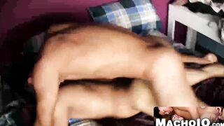 MachoIO.com - Two hot and horny Latinos bang hard on the bedroom bed