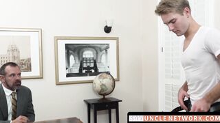SayUncleNetwork.com - Older man secret gay fucks with his cute twink pupil in bed