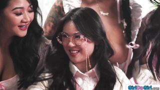 Get ready for an all asian lesbian orgy