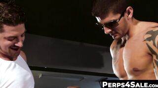 Sexy Jock Perp Fucked Hard and Rough by Hunky Tatted Guards