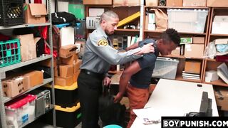 BoyPunish.com - Security officer's destructive ass fucking of a young ebony shoplifte