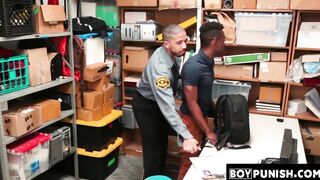 BoyPunish.com - Security officer's destructive ass fucking of a young ebony shoplifte