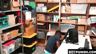 BoyPunish.com - Security officer's destructive ass fucking of a young ebony shoplifte