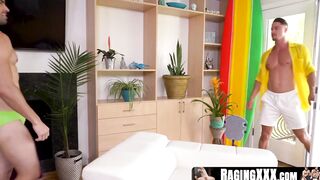 RagingXXX.com - Gorgeous buffed hunk's ass eaten and fucked by a lucky homo