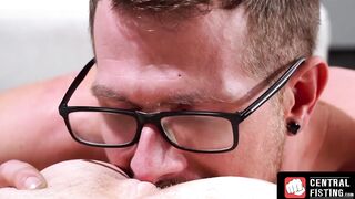 CentralFisting.com - Hunk with glasses delivers a rimming and fisting session to his
