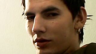 Hung Antony puffs his cigarette while stroking his big dick