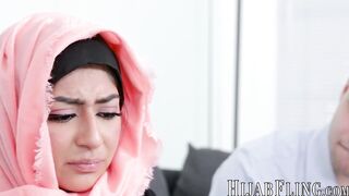 My Arabic neighbor Binky Beaz is slobbering over my massive cock