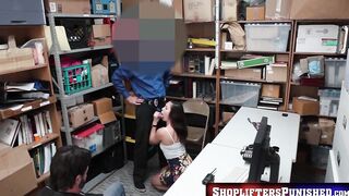ShopliftersPunished.com - Horny brunette Geneva King impaled deep on hard monster coc