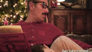 Mustached stepuncle Mitch Cox burst his milky cum in my smooth ass
