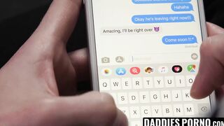 Brawny stepdad tricks son in dating app for a bareback fuck