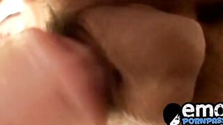 Horny emo twink Alexxx uses big fleshlight in kinky solo