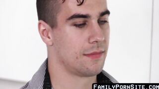 FamilyPornSite.com - Older daddy's deep throat fucking lesson with stepson