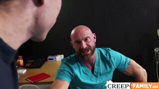 Handsome Archie Paige takes a steamy hot barebacking session with naughty stepdad
