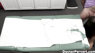 Brunette Maya Woulfe was reluctant at first but the pervy doctor was very persuasive