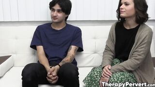 Stepsiblings Dharma Jones and Elias Cash have a threesome with MILF therapist Aaliyah
