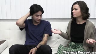 Stepsiblings Dharma Jones and Elias Cash have a threesome with MILF therapist Aaliyah
