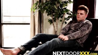 NextDoorXXX.com - Handsome jock manhandles his fat cock in a jerk off scene