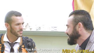 Pretty costumed hunk Denis Vega fucked doggystyle outdoor