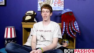 Guy with red hair gets interviewed before a solo session