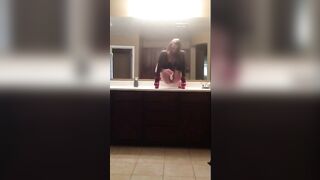 Strip and masturbation on her suction cup toy