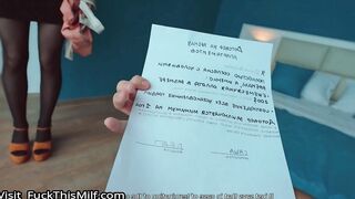 Stupid Student Didn't Read the Lease and Paid With Her Pussy