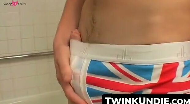 TwinkUndie.com - Hot twink Joey's shower jerk off and powerful cum blast