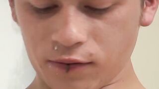 Pedro takes a break from painting jerking off his twink dick